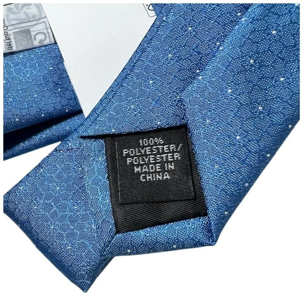 Calvin Klein Mens Blue Textured Pattern Classic Sinclair Natte Tie Workwear New